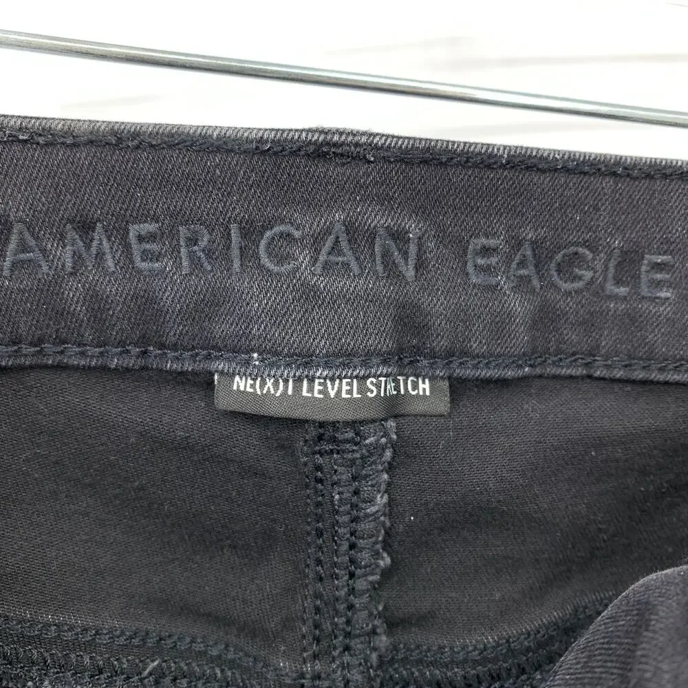 American Eagle Shorts Women's Size 0 Denim Super Hi-Rise Shortie Washed Black